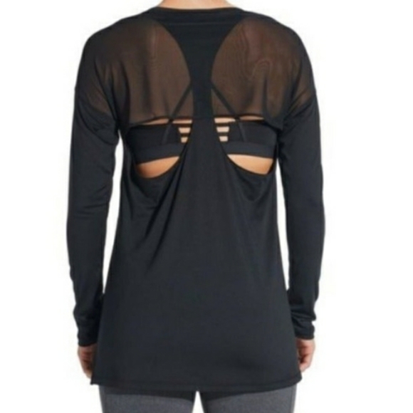 CALIA by Carrie Underwood Tops - Calia Black Mesh Open Back Long Sleeve Top
